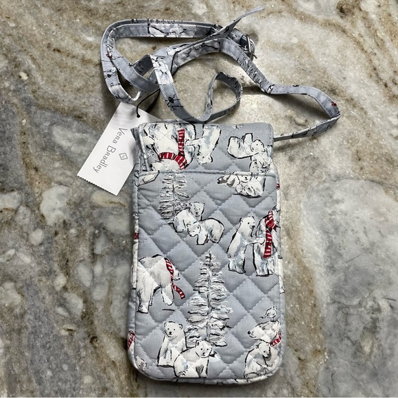 VERA BRADLEY Carson Cellphone Crossbody Bag Beary Merry BEARS Polar Bears NWT - Picture 5 of 10